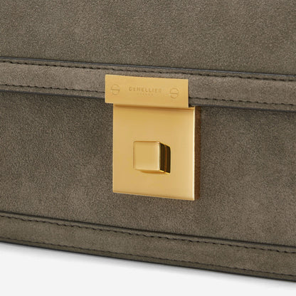 DeMellier The Paris Crossbody deep olive suede