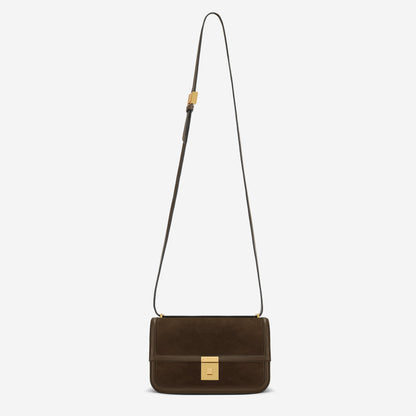 DeMellier The Paris Crossbody mocha suede & mocha smooth