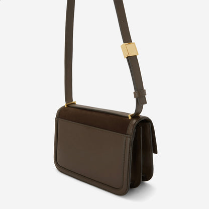 DeMellier The Paris Crossbody mocha suede & mocha smooth