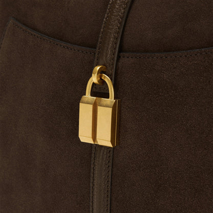 DeMellier The Siena Hobo mocha suede & mocha small grain