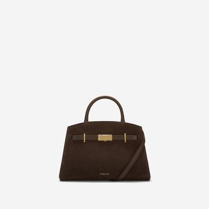 DeMellier The Small Hudson mocha suede & mocha smooth