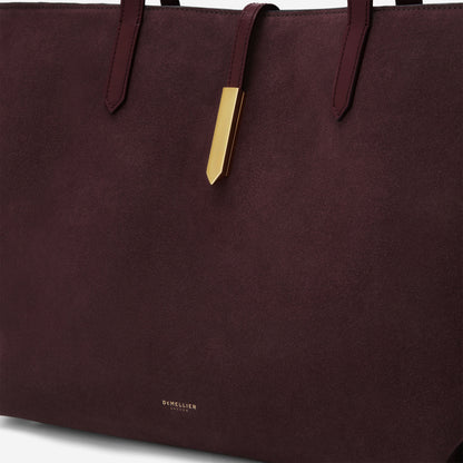 DeMellier The Tokyo Tote burgundy suede & burgundy smooth