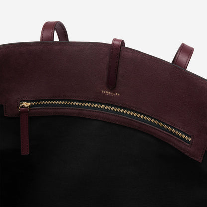 DeMellier The Tokyo Tote burgundy suede & burgundy smooth