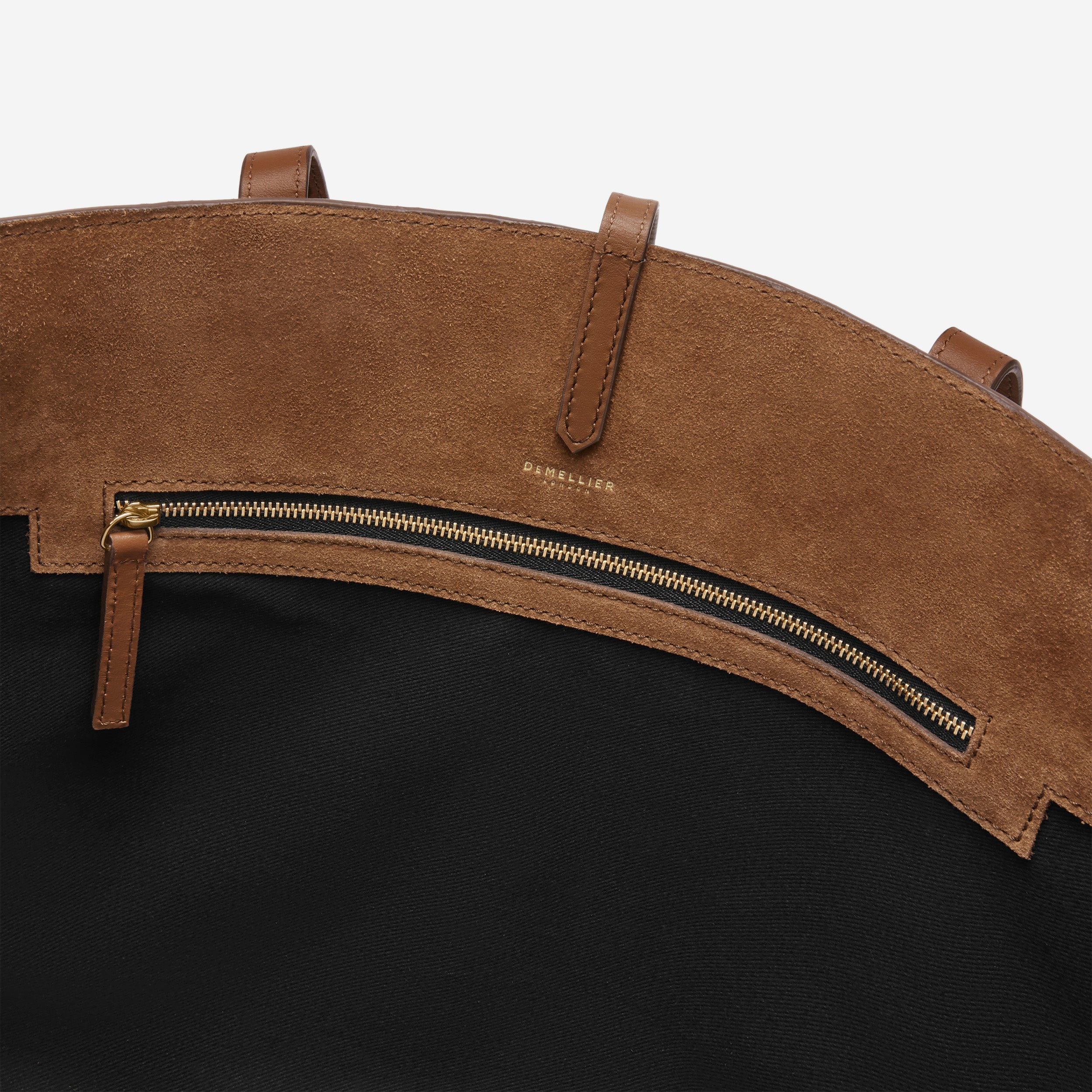 DeMellier The Tokyo Tote deep tan suede & deep tan smooth