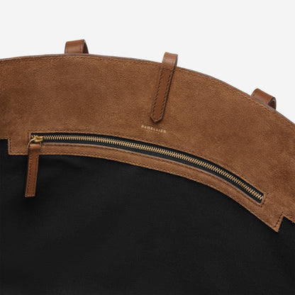 DeMellier The Tokyo Tote deep tan suede & deep tan smooth