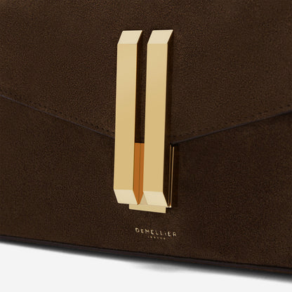 DeMellier The Vancouver Clutch mocha suede & mocha smooth