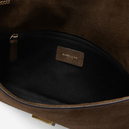 DeMellier The Vancouver Clutch mocha suede & mocha smooth