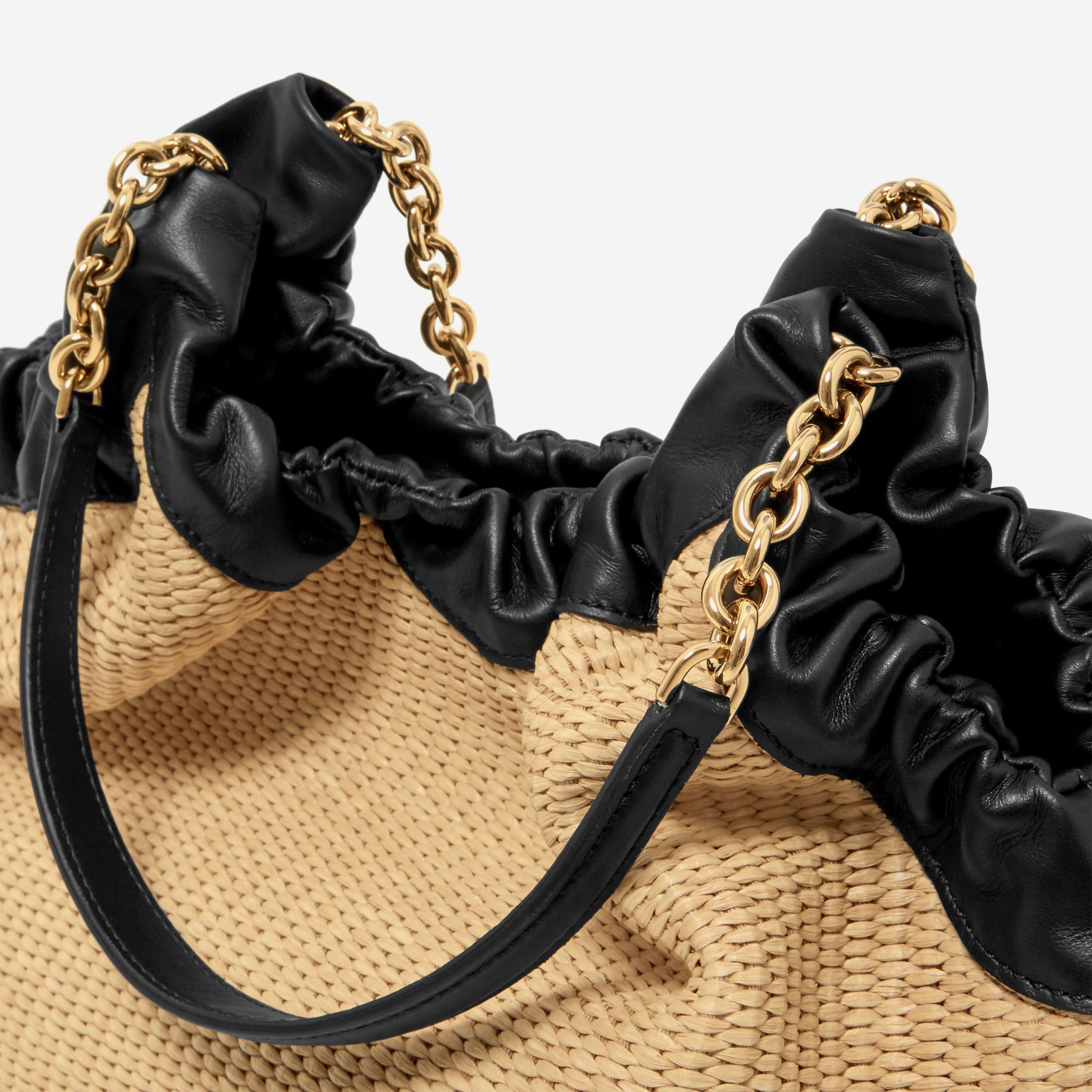 DeMellier The Miami warm raffia black smooth