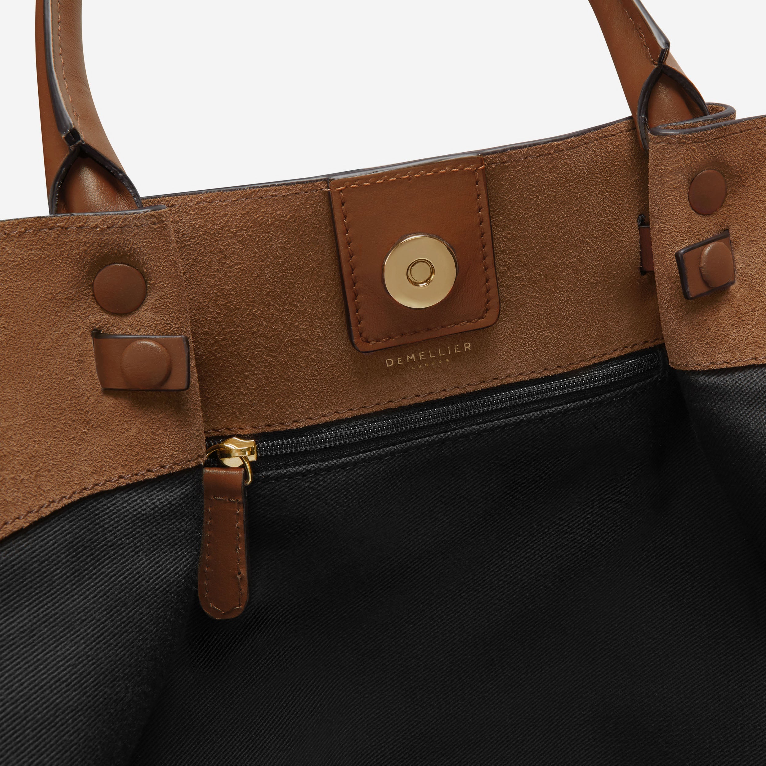 DeMellier The Midi New York deep tan suede & tan smooth