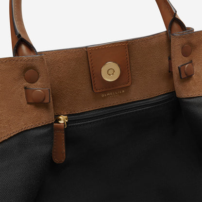 DeMellier The Midi New York deep tan suede & tan smooth