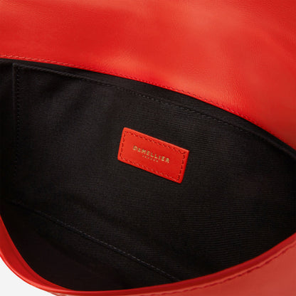 DeMellier The Tokyo Clutch poppy red smooth