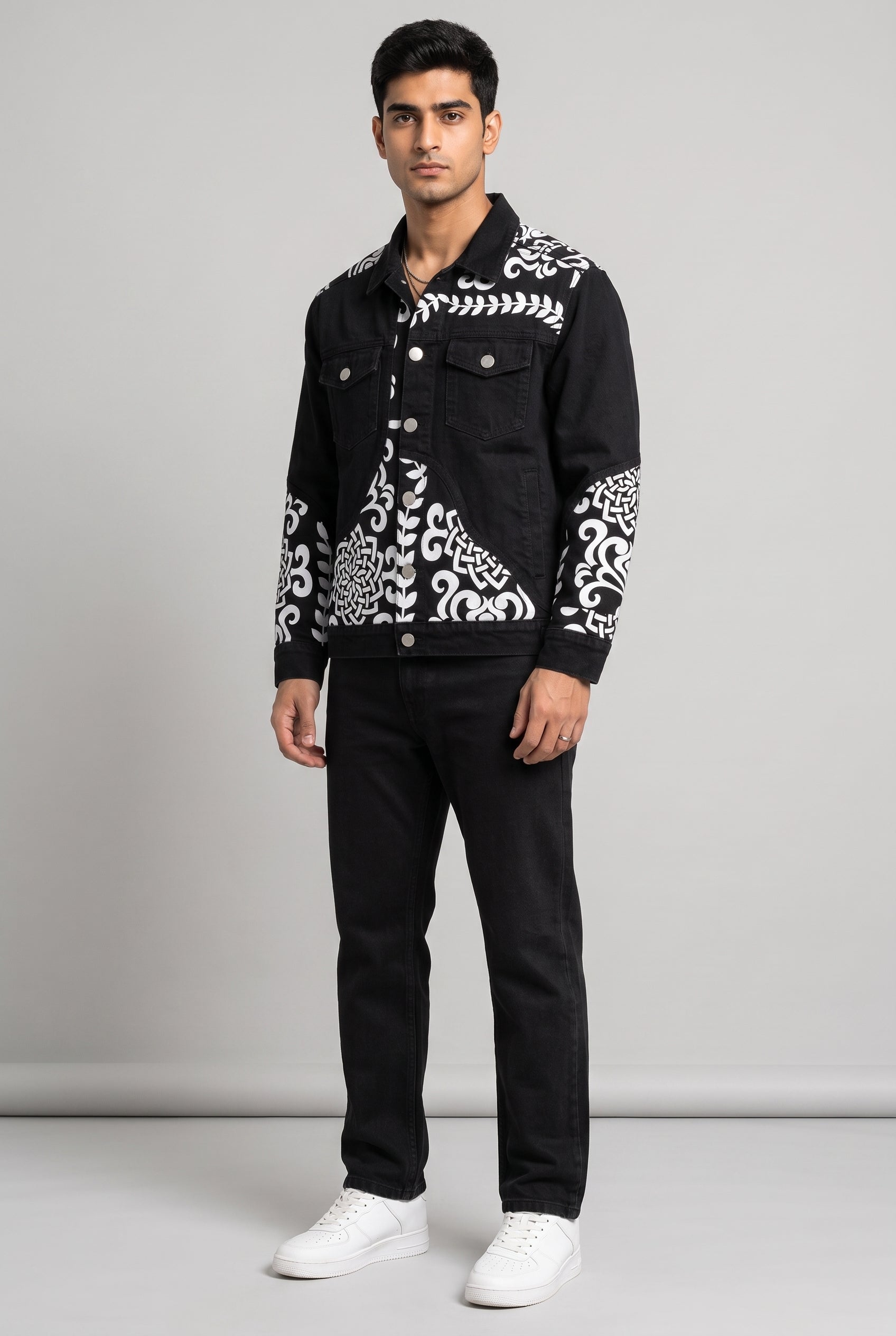 PATCHWORK DENIM BLACK MEN'S JACKET [50/50 LIMITED EDITION]