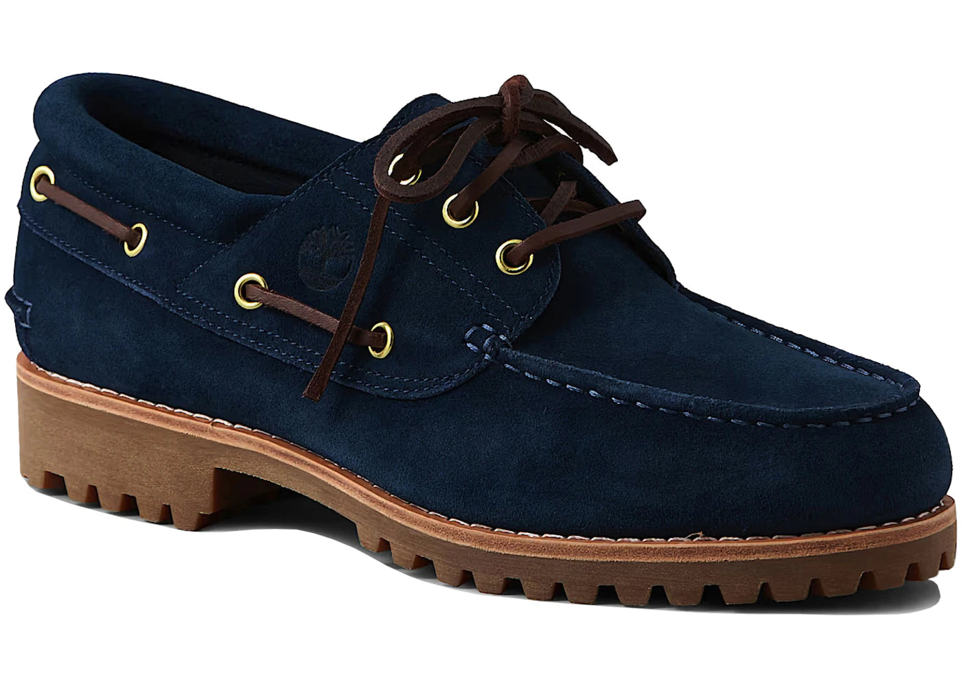 Timberland 3-Eye Classic Lug Boat Shoe American Eagle Navy Suede