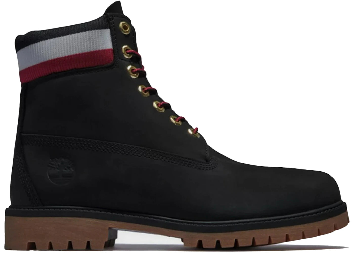 timberland 6" heritage warm lined boot black red