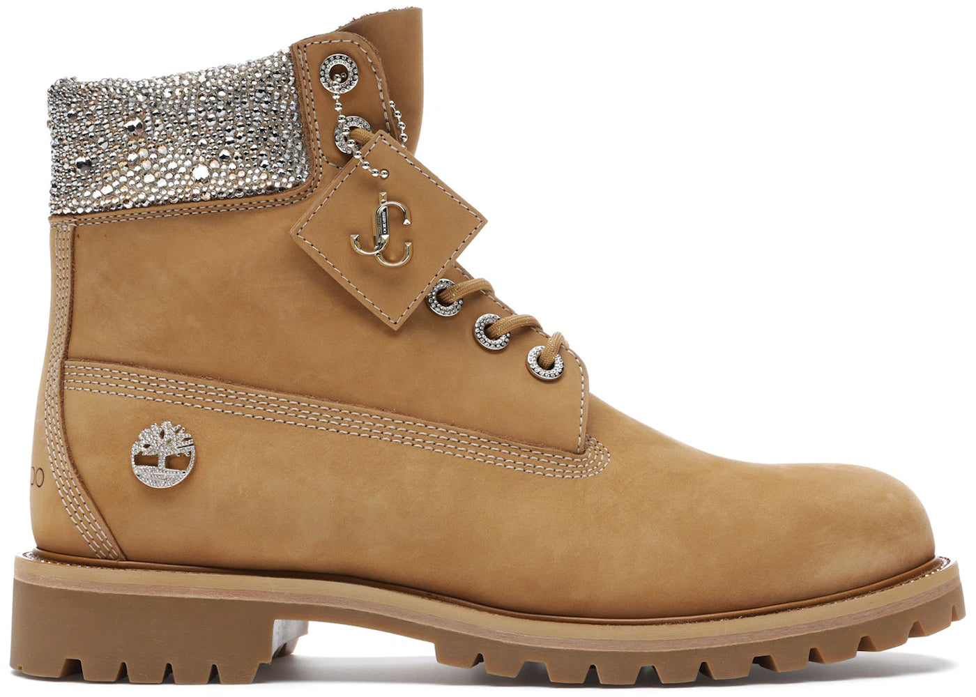 timberland 6" boot jimmy choo premium wheat swarovski crystal
