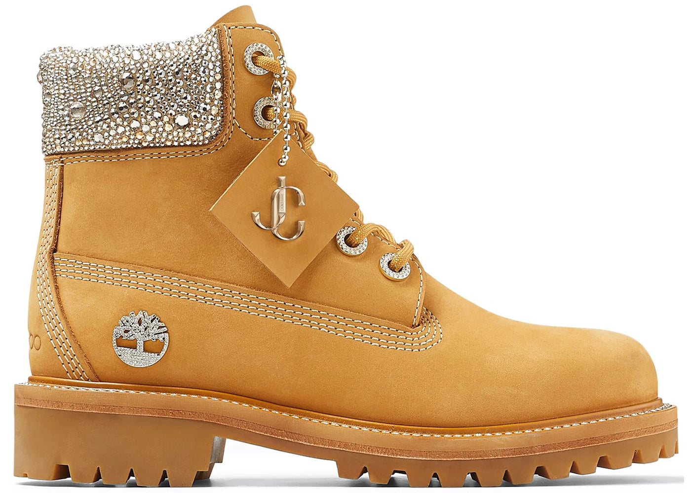 Timberland 6" Boot Jimmy Choo Premium Wheat Swarovski Crystal (Women'S)