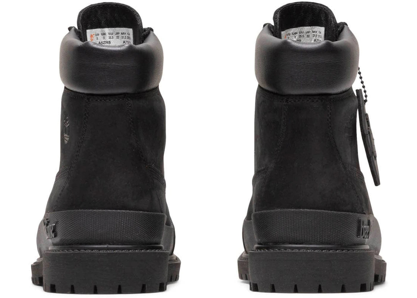 timberland 6" boot premium bee line rubber toe wp black nubuck (women's)