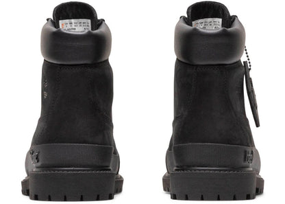 timberland 6" boot premium bee line rubber toe wp black nubuck (women's)
