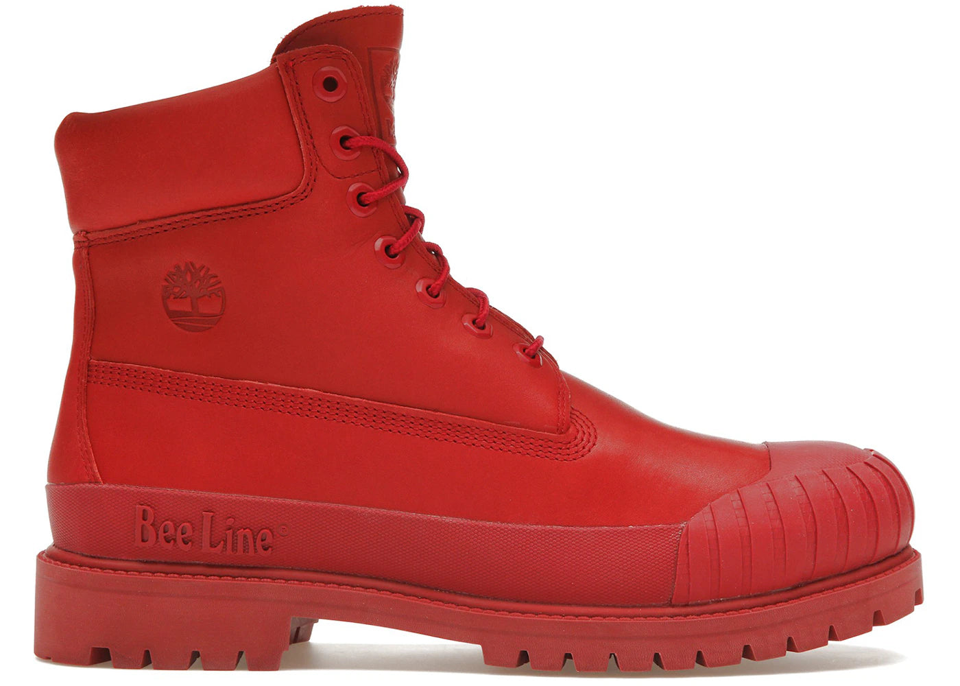 timberland 6" boot premium bee line rubber toe wp red nubuck