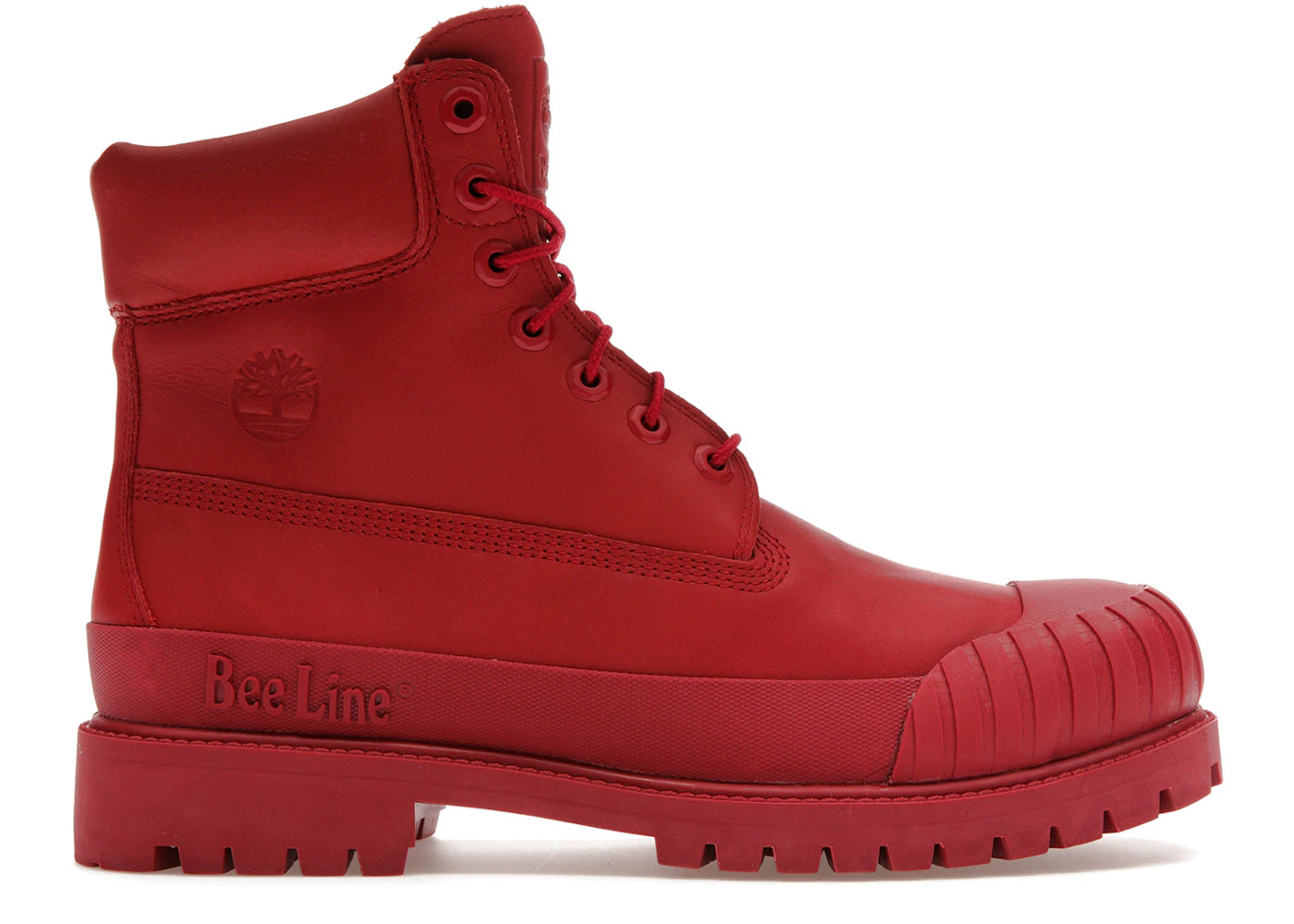timberland 6" boot premium bee line rubber toe wp red nubuck (women's)