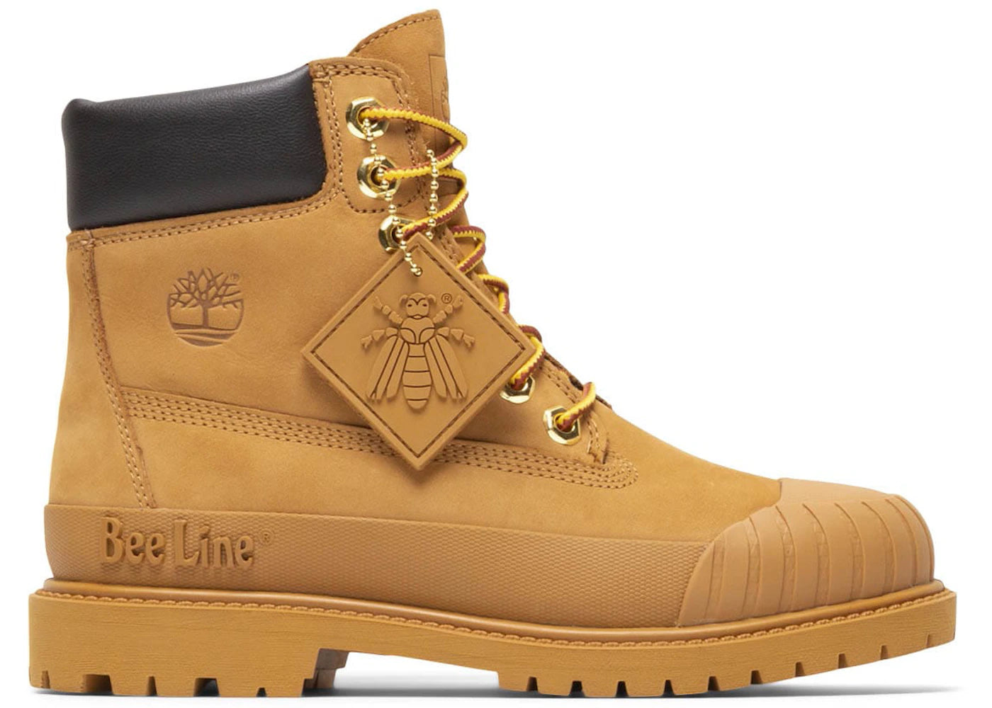 timberland 6" boot premium bee line rubber toe wp wheat nubuck (women's)