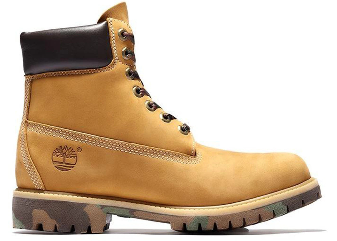 timberland 6" premium boot wheat camo sole
