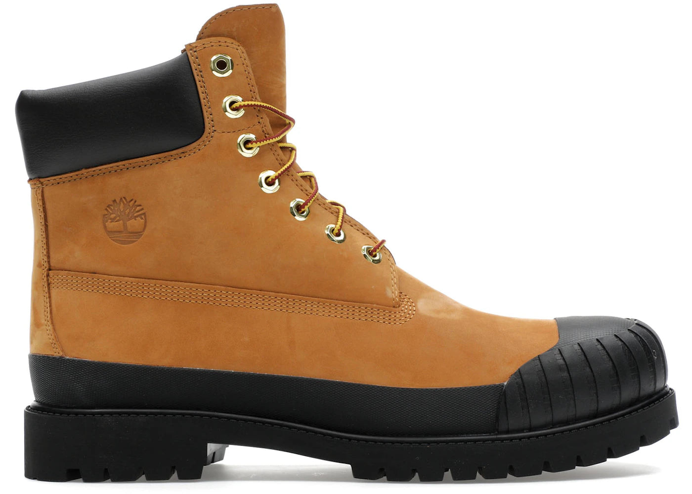 timberland 6" premium boot rubber toe wheat black