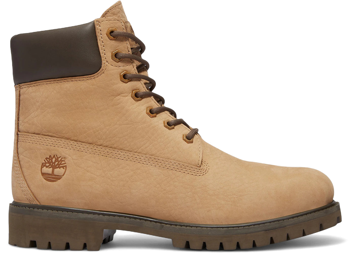 Timberland 6" Premium Waterproof Boot Beige Nubuck Dark Brown