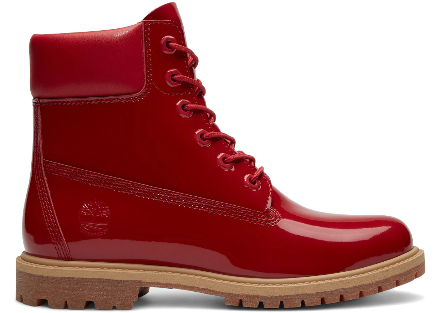 Timberland 6" Premium Waterproof Boot Patent Medium Red (Women'S)