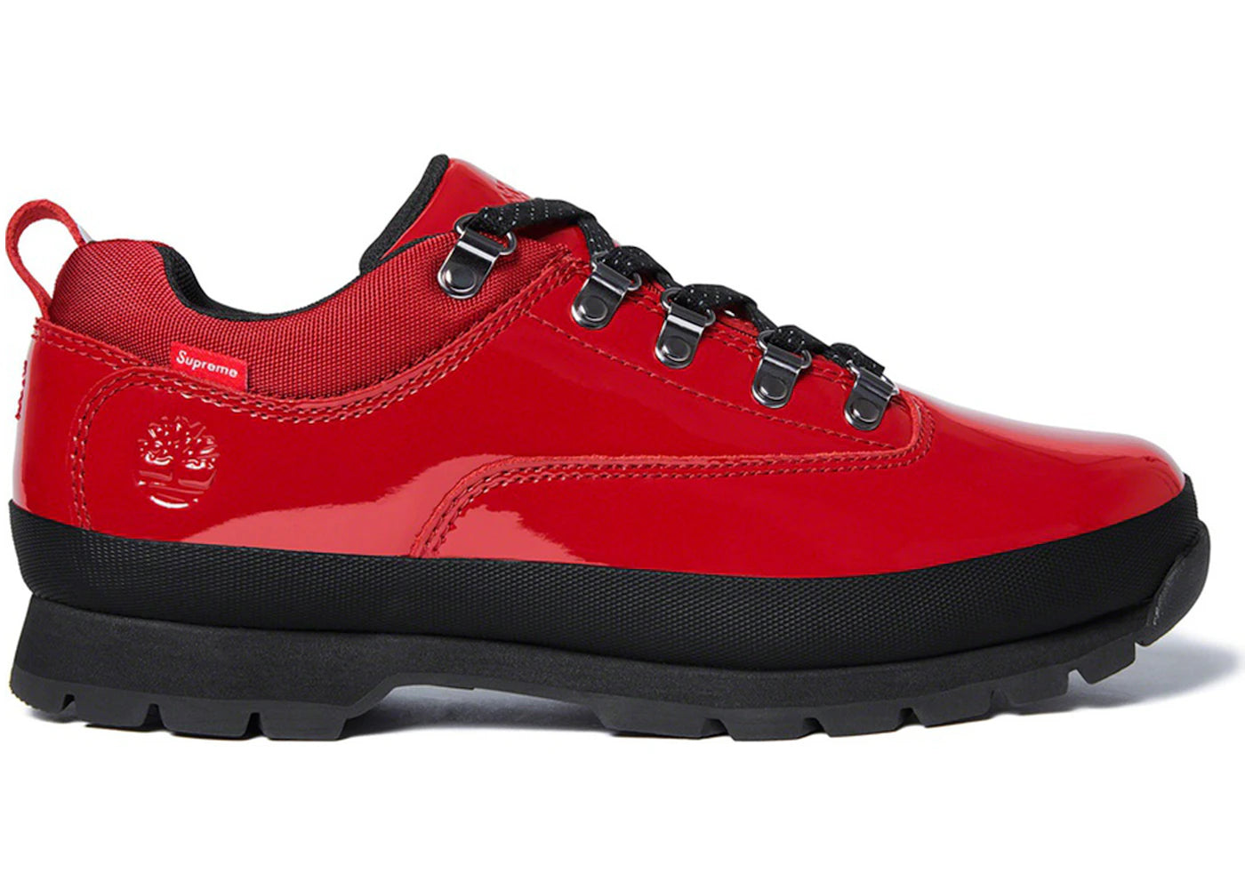 timberland euro hiker low supreme patent leather red