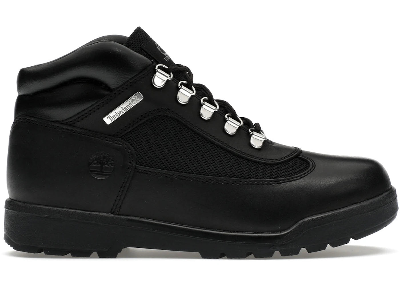 timberland field boot mid lace up black (gs)