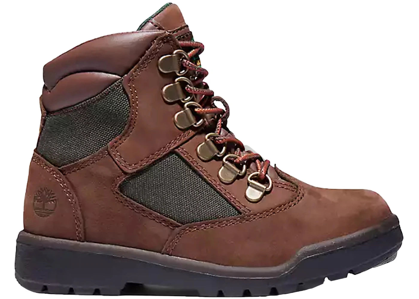 timberland field boot mid lace up brown (gs)