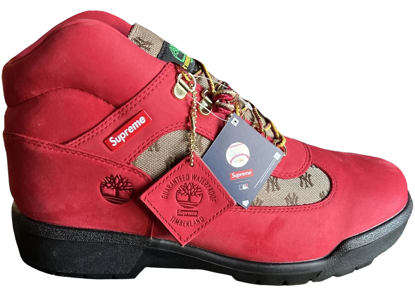 timberland field boot supreme new york yankees red