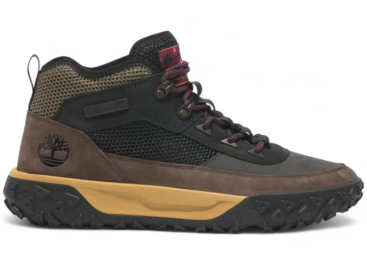Timberland Greenstride Motion 6 Mid Waterproof Hiking Boot Black Nubuck Brown