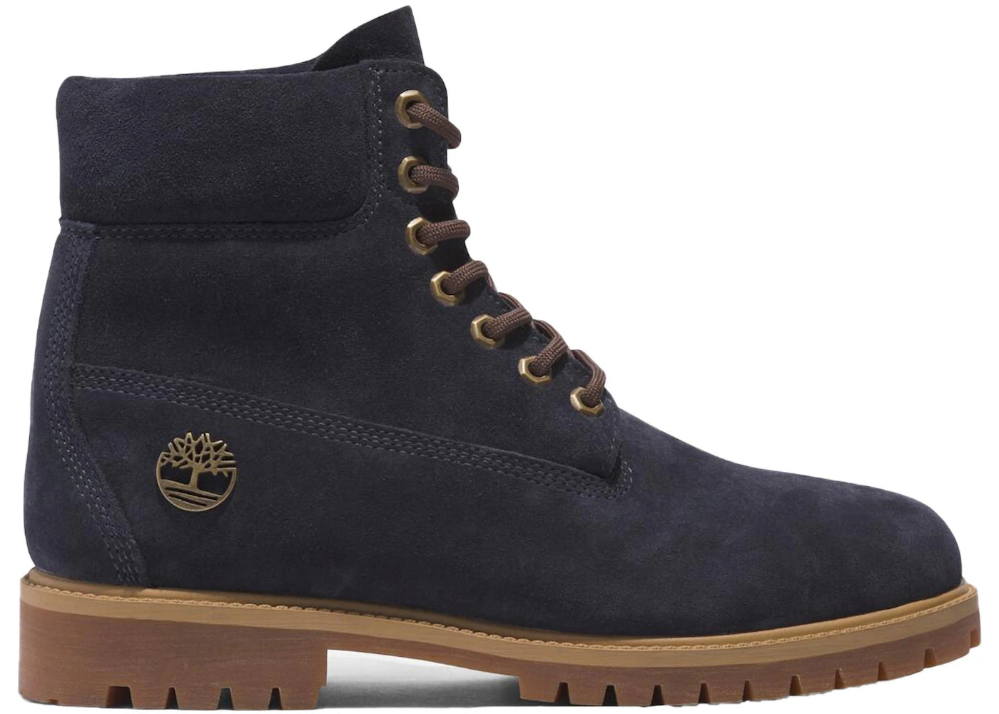 Timberland Heritage 6 Inch Lace Up Waterproof Dark Blue Suede