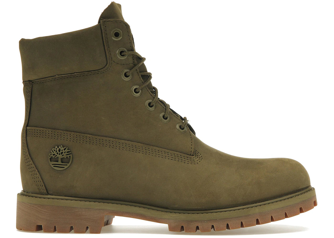 timberland 6" heritage premium waterproof boot olive nubuck