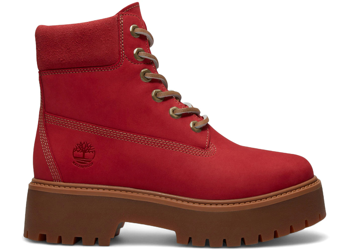 Timberland Stone Street 6" Waterproof Platform Boot Red Nubuck (Women'S)