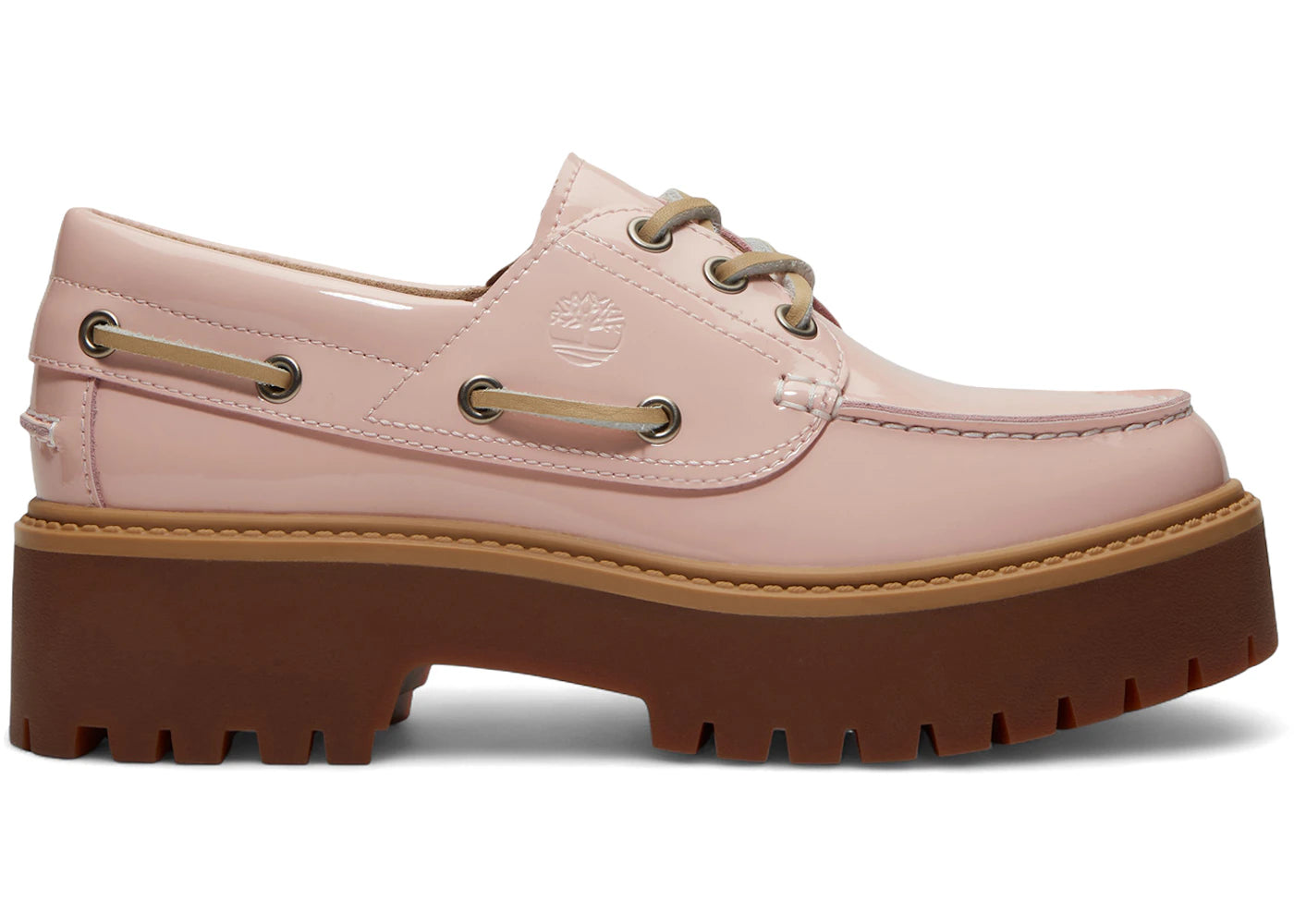 Timberland Stone Street Platform Boat Shoe Light Pink Patent Leather (Women'S)