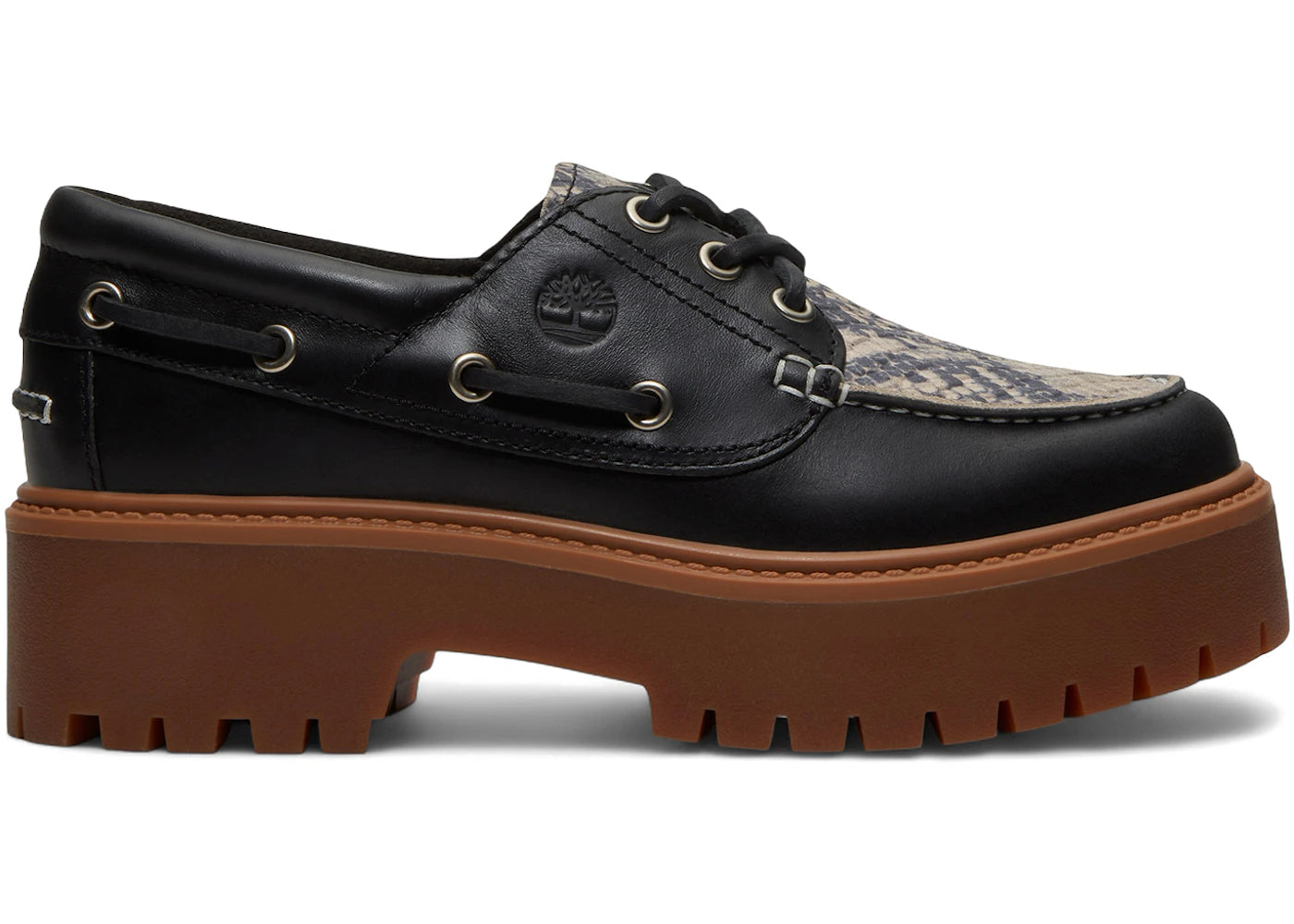 Timberland Stone Street Platform Boat Shoe Snake Print Suede (Women'S)