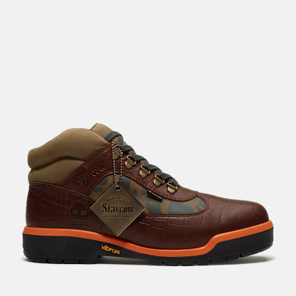 Timberland X Starcow Waterproof Field Boot Brown Croc Embossed Full-Grain