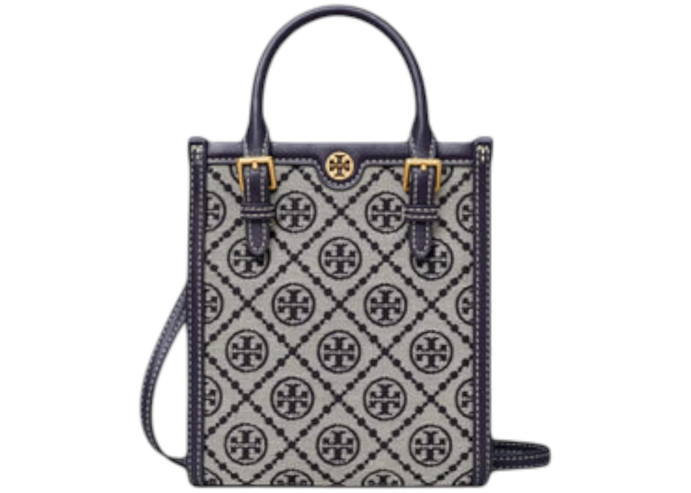 Tory Burch T Monogram Mini N/S Tote Navy