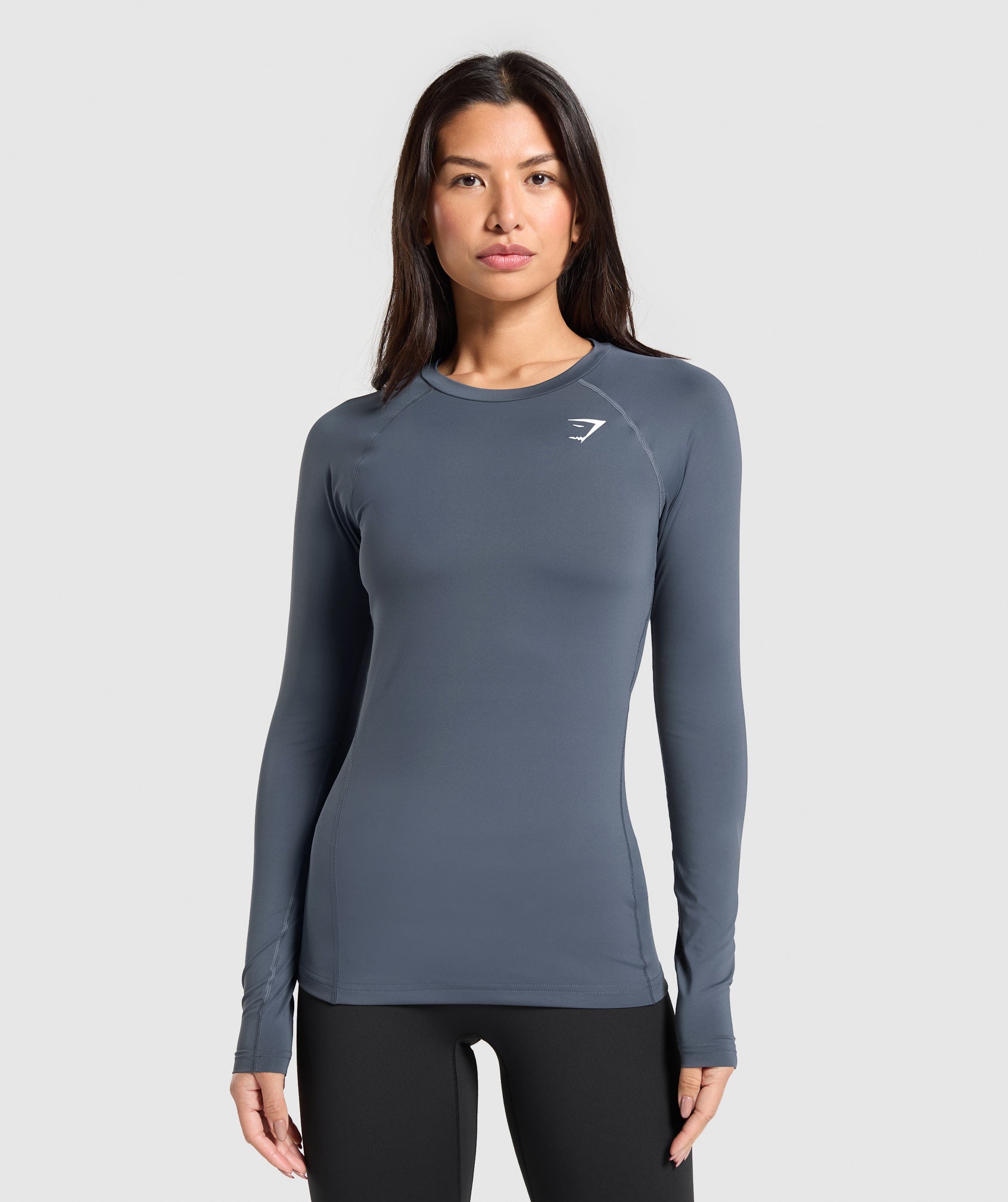 Women's Gymshark Training Baselayer Long Sleeve Top Titanium Blue