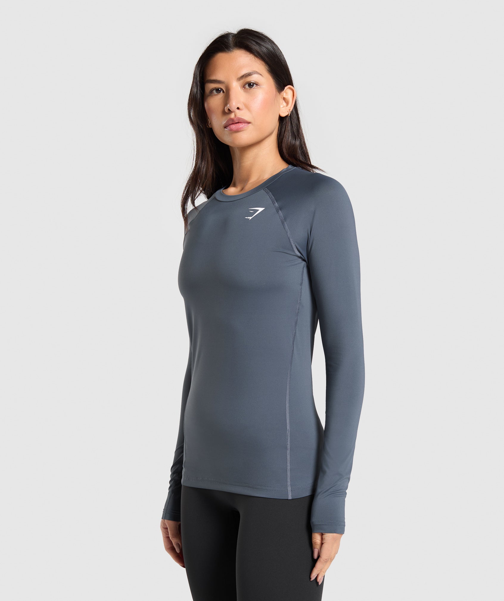 Women's Gymshark Training Baselayer Long Sleeve Top Titanium Blue