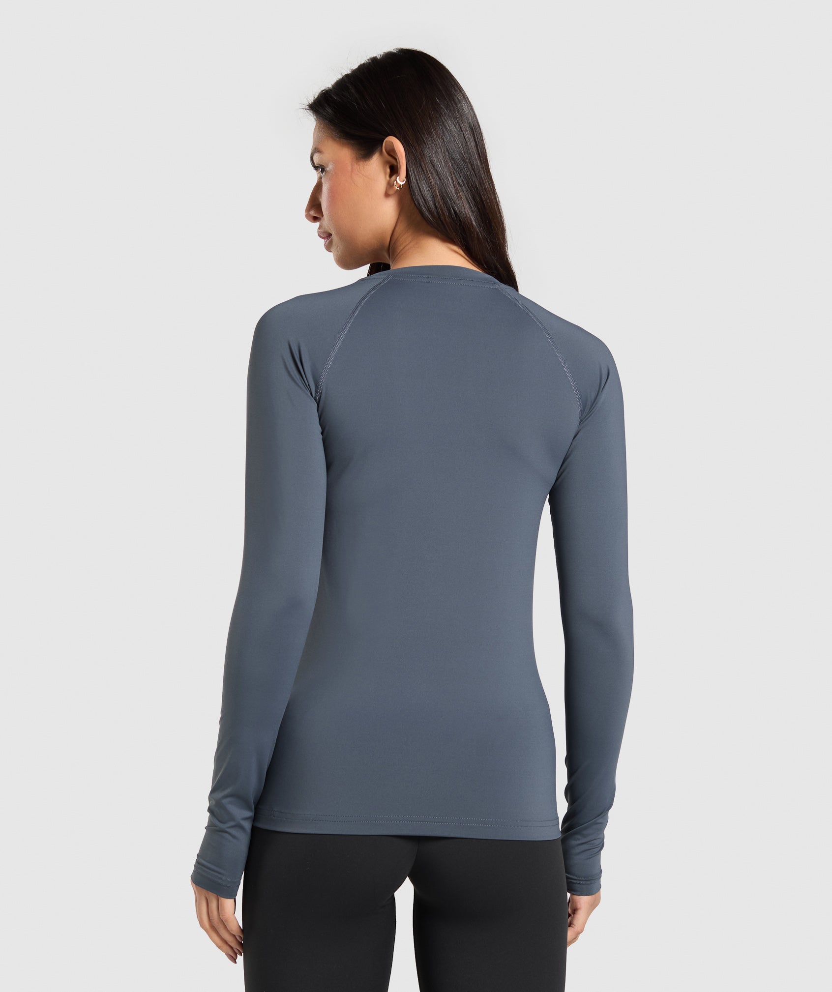 Women's Gymshark Training Baselayer Long Sleeve Top Titanium Blue