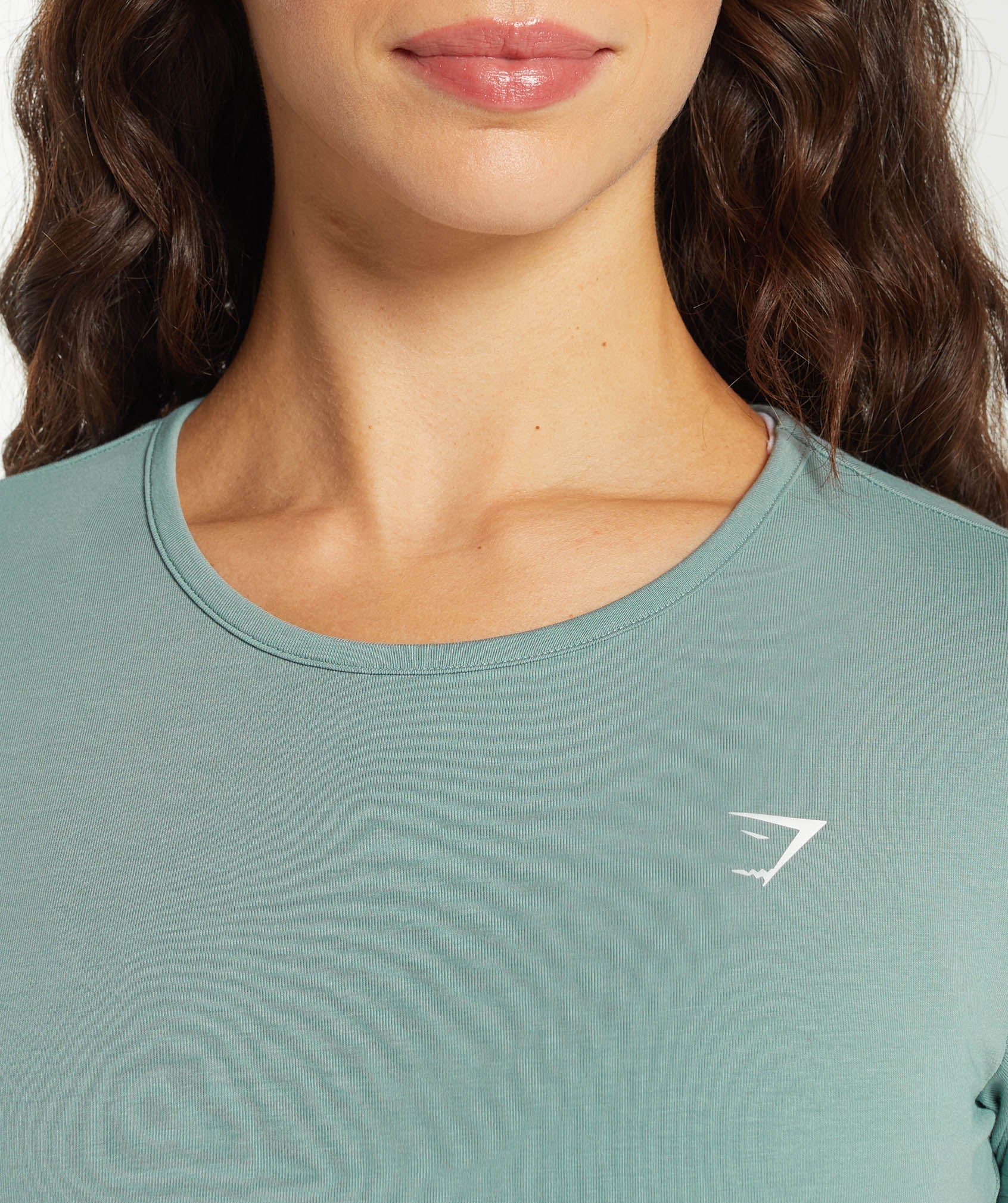 Women's Gymshark Training Cotton Baby Tee Celeste Blue