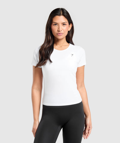 Women's Gymshark Training Cotton Baby Tee White