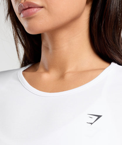 Women's Gymshark Training Cotton Baby Tee White