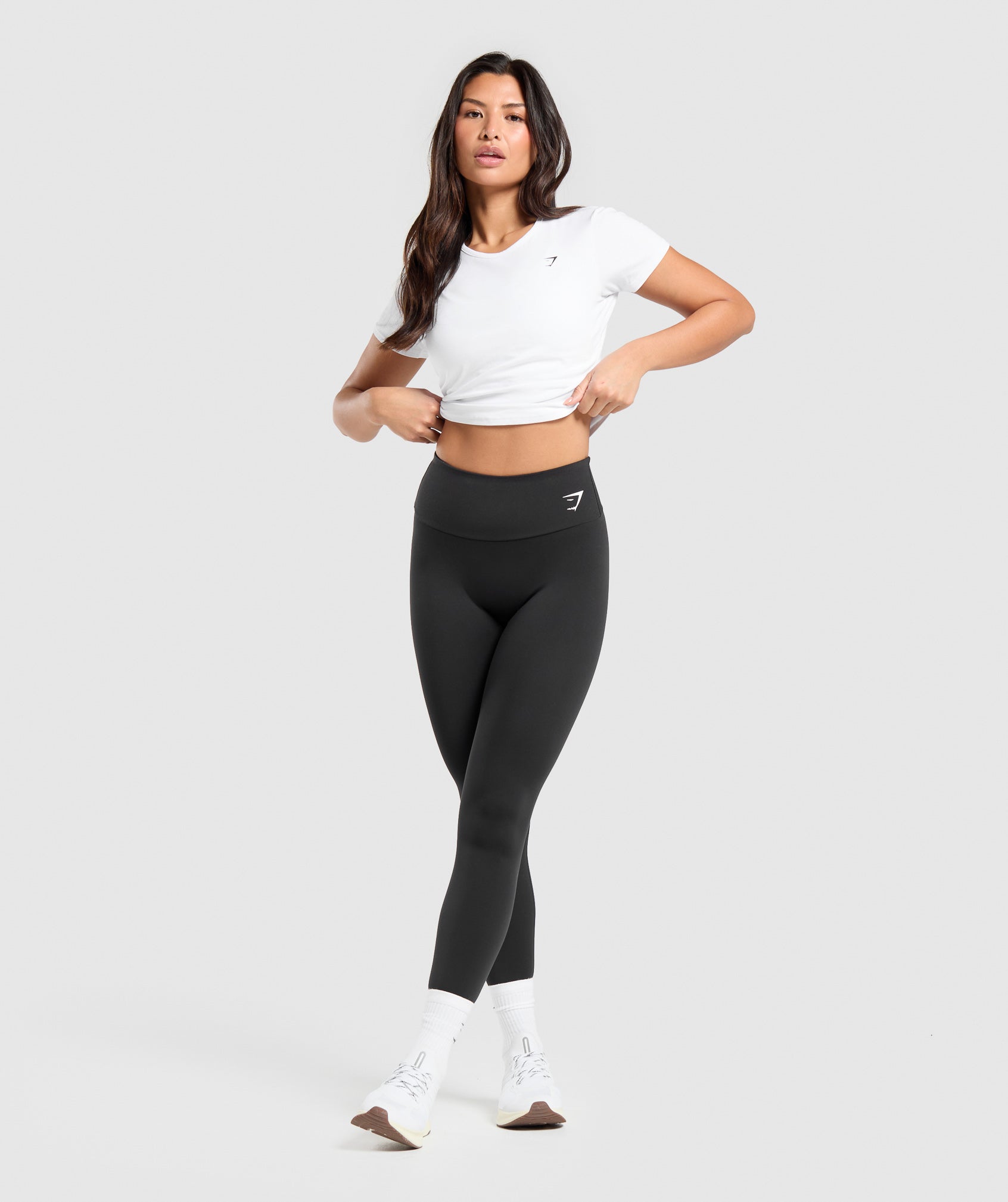 Women's Gymshark Training Cotton Baby Tee White
