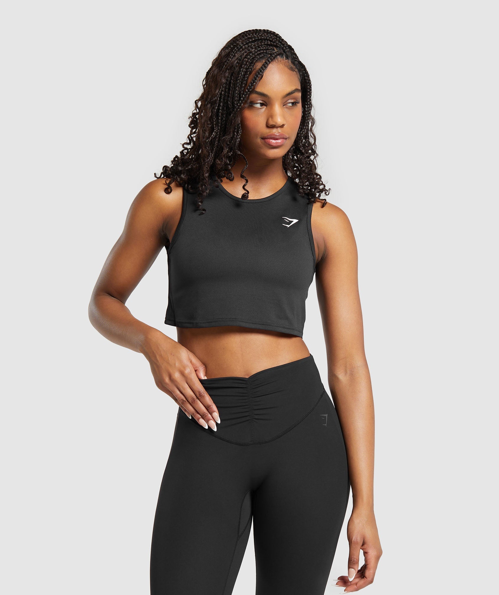 Women's Gymshark Training Crop Tank Black
