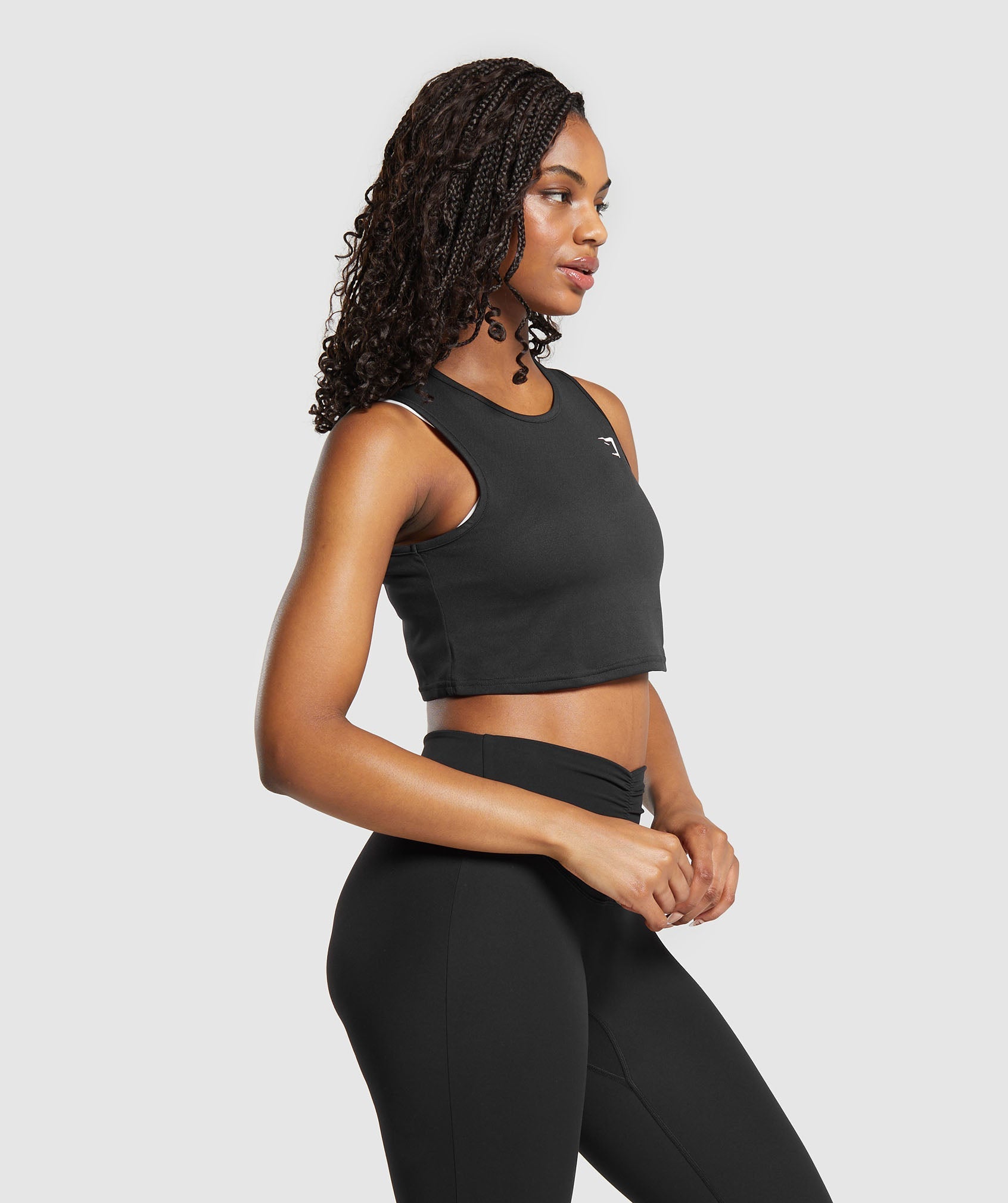 Women's Gymshark Training Crop Tank Black